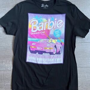 Barbie Black Tee with Pink, Purple & Blue Graphic